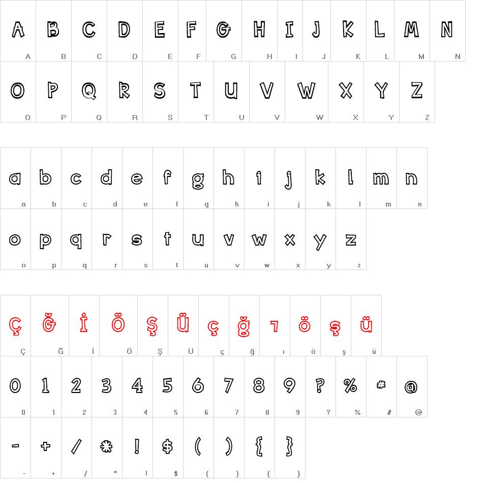 Bang Whack Pow Outline font